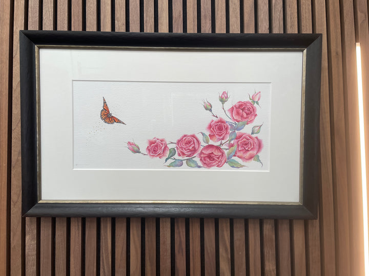 Butterfly Roses By Sarah Ewing (Original) - TheArtistsQuarter