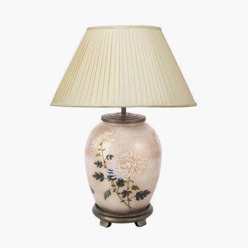 Jenny Worrall 20cm RHS Chrysanthemum Medium Oval Glass Table Lamp Base *STOCK DUE* - TheArtistsQuarter