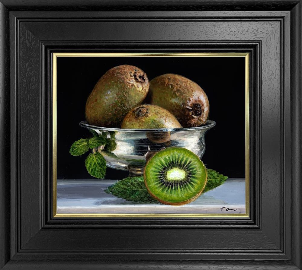 Kiwi In Silver Bowl by Tony Owens (Original) - TheArtistsQuarter
