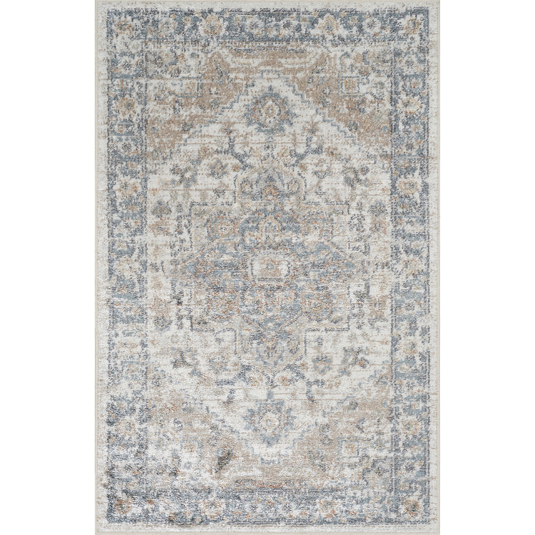 Lillian Traditional Washable Rug Beige - TheArtistsQuarter