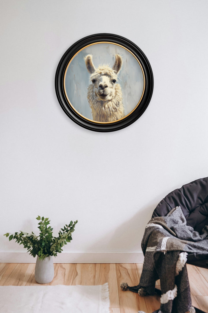 The Goofy Llama - Oxford Round Frame - TheArtistsQuarter