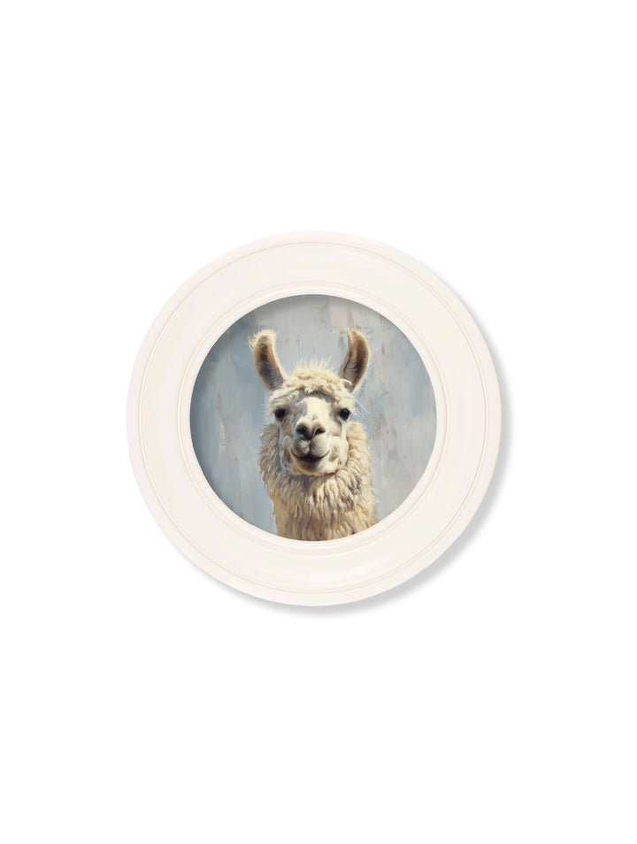 The Goofy Llama - Oxford Strong White Round Frame - TheArtistsQuarter