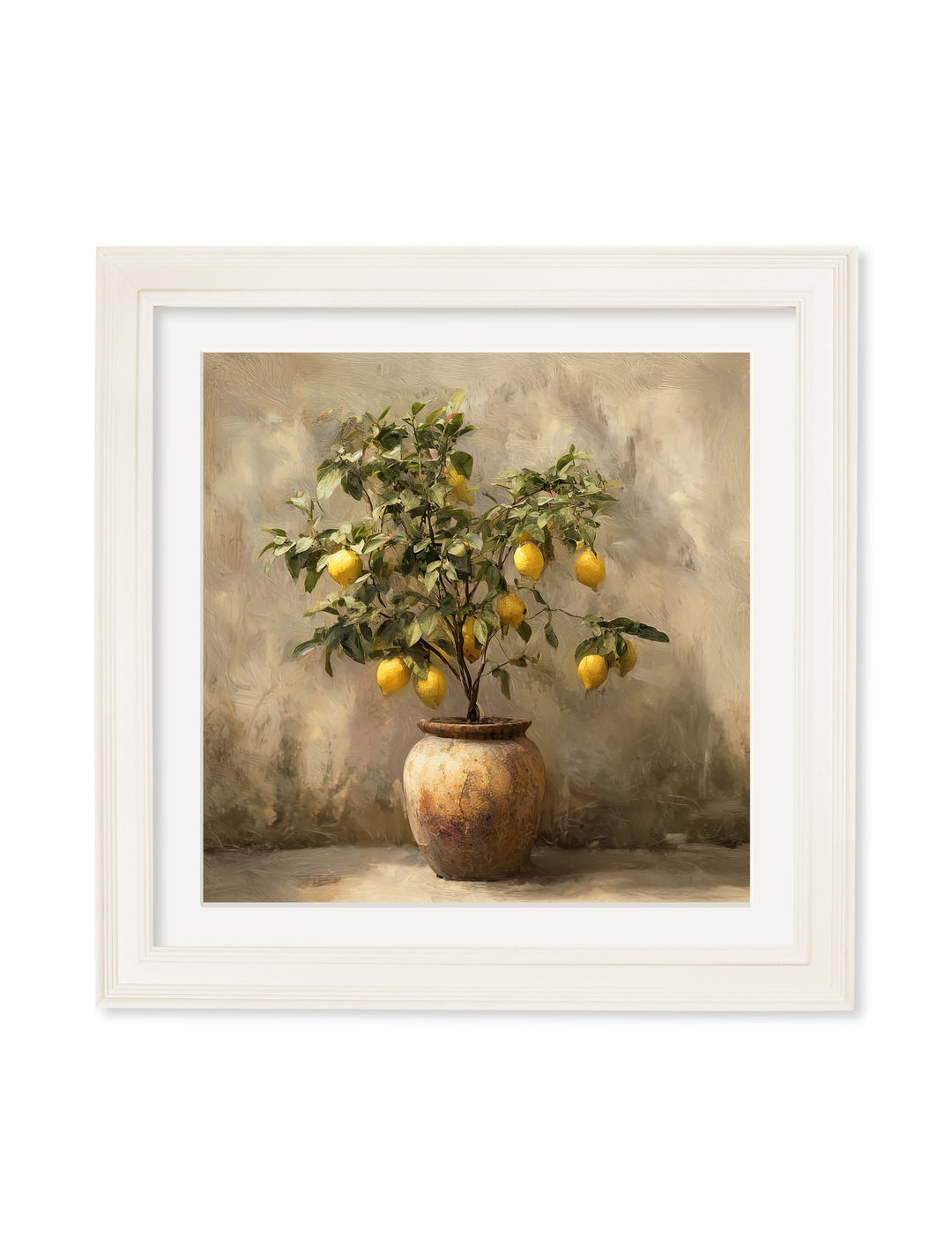 Mediterranean Lemon Tree - Cream Hurstwood Square Frame - TheArtistsQuarter