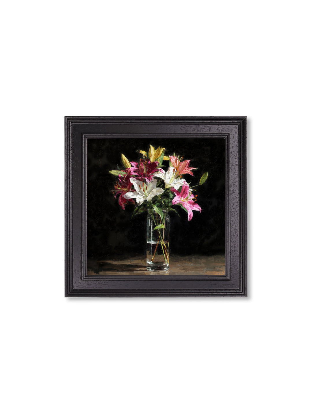Lilies After Dark - Black Hurstwood Square Frame - TheArtistsQuarter
