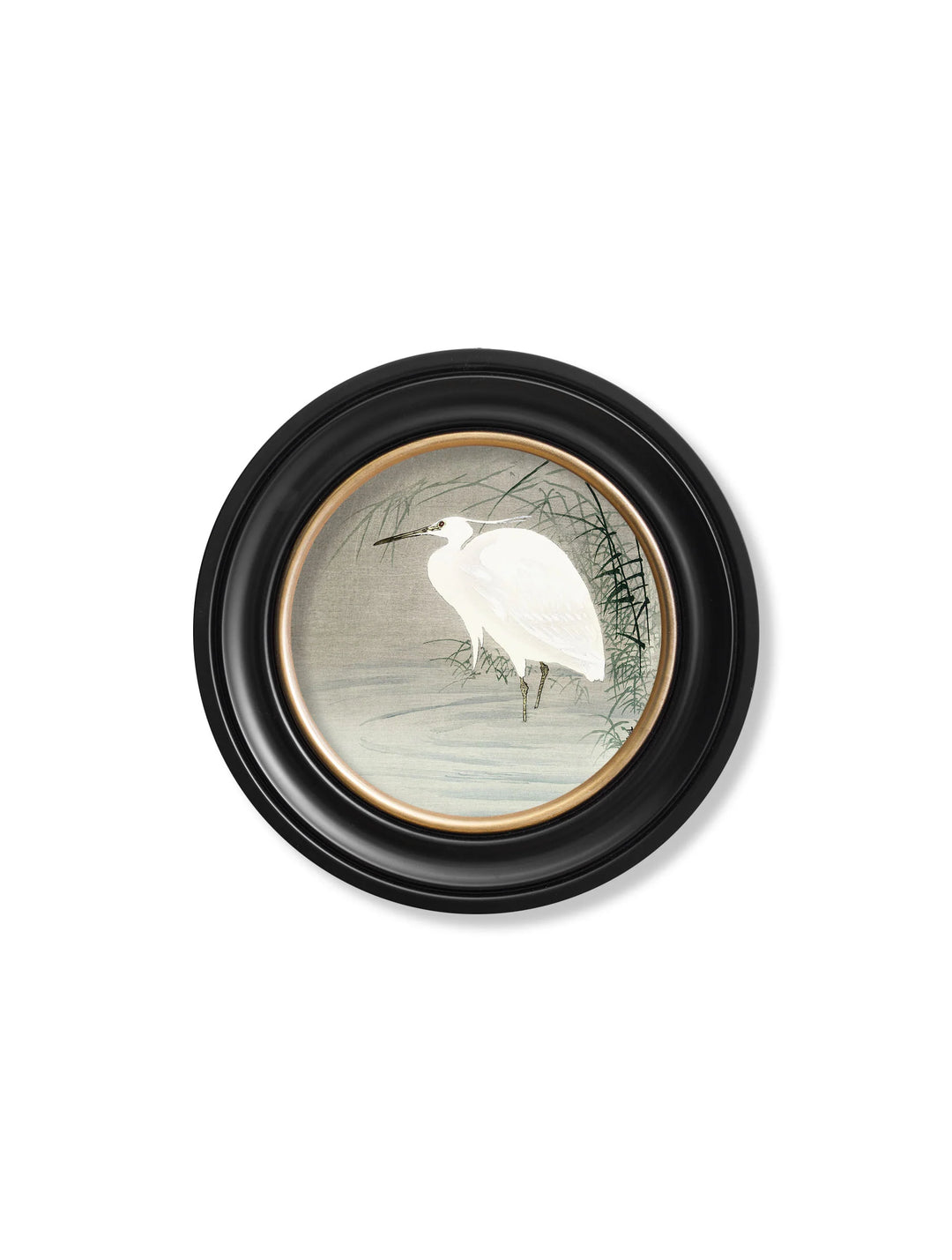 c.1910 Little Egrets - Ohara Koson in Round Frames - TheArtistsQuarter