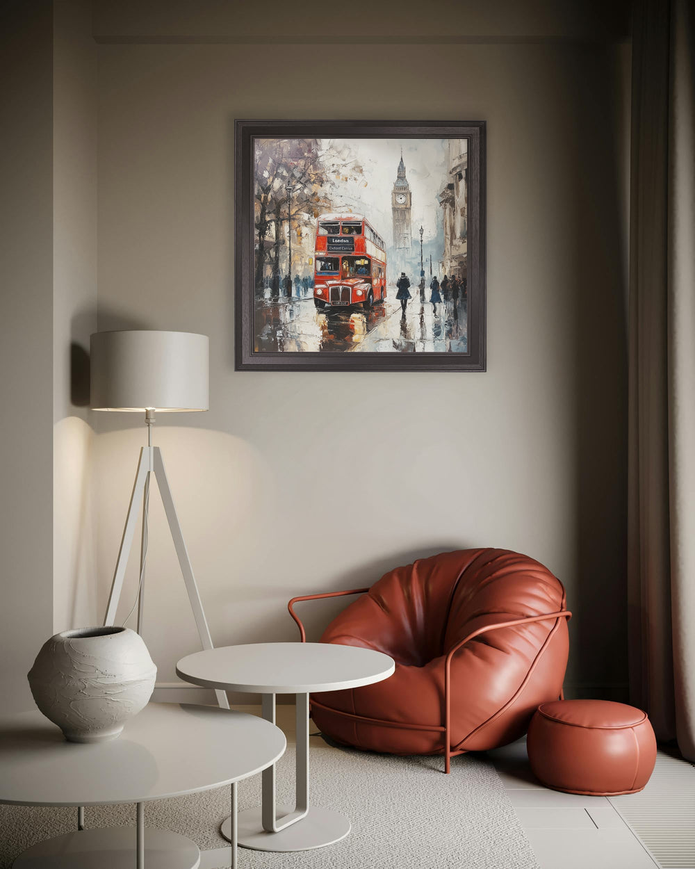 London Bus - Black Hurstwood Square Frame - TheArtistsQuarter