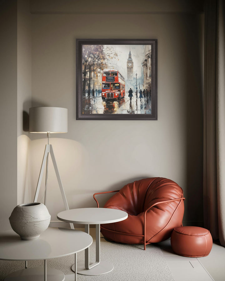London Bus - Black Hurstwood Square Frame - TheArtistsQuarter
