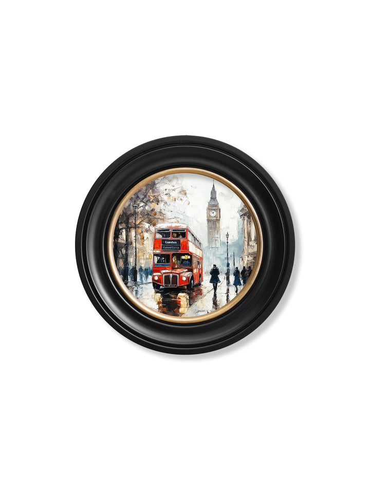 London Bus - Oxford Round Frame - TheArtistsQuarter
