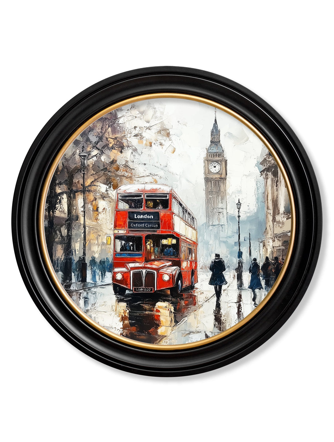 London Bus - Oxford Round Frame - TheArtistsQuarter