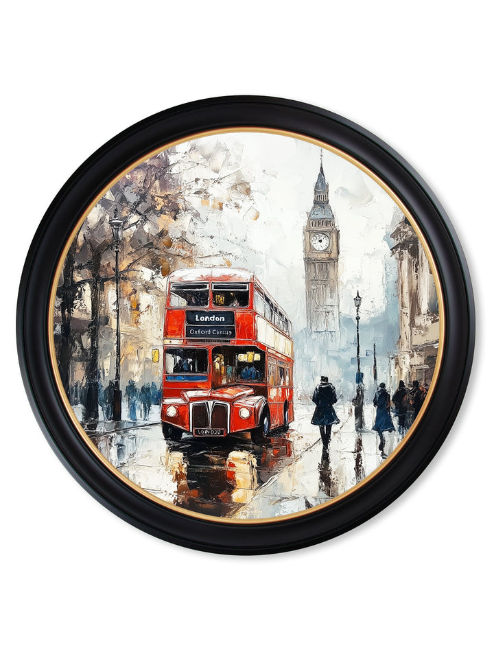 London Bus - Oxford Round Frame - TheArtistsQuarter