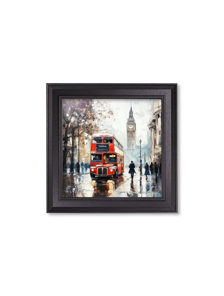 London Bus - Black Hurstwood Square Frame - TheArtistsQuarter