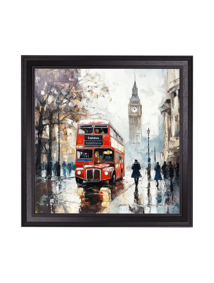 London Bus - Black Hurstwood Square Frame - TheArtistsQuarter