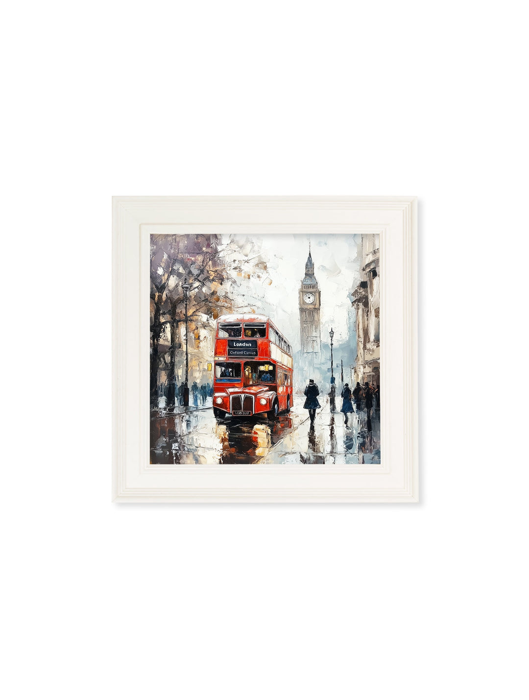 London Bus - Cream Hurstwood Square Frame - TheArtistsQuarter