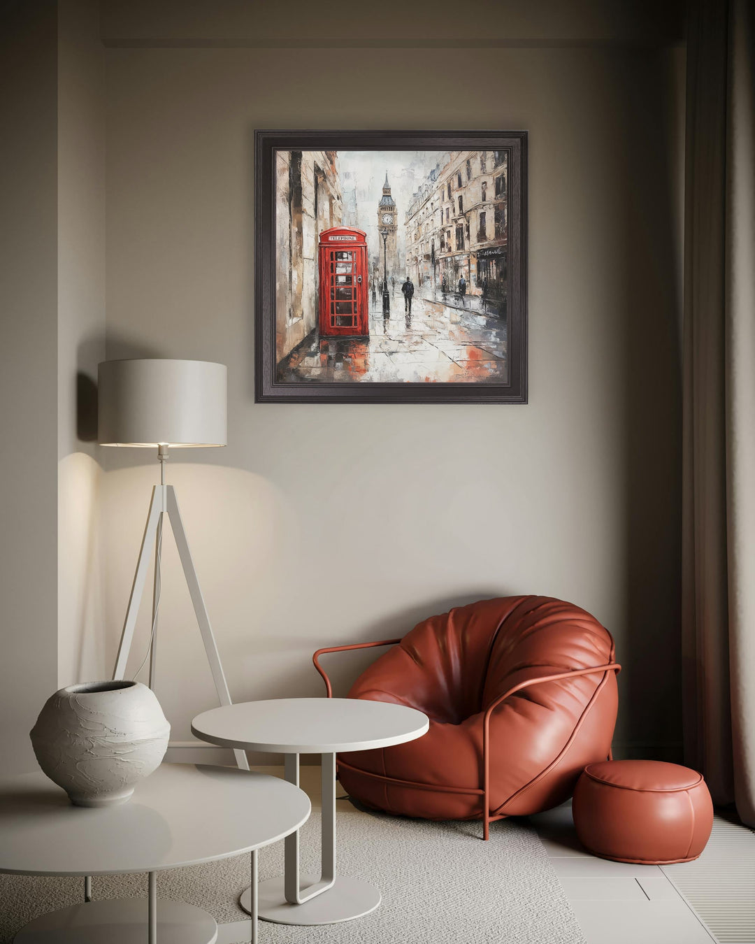 London Telephone Box - Black Hurstwood Square Frame - TheArtistsQuarter