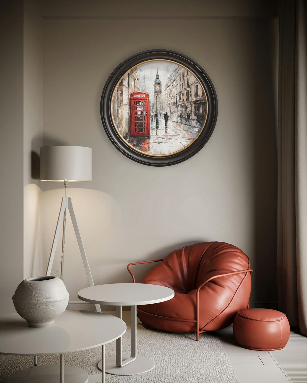 London Telephone Box - Oxford Round Frame - TheArtistsQuarter