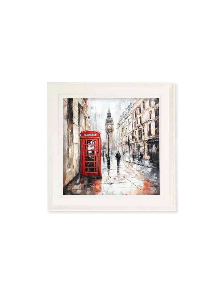London Telephone Box - Cream Hurstwood Square Frame - TheArtistsQuarter
