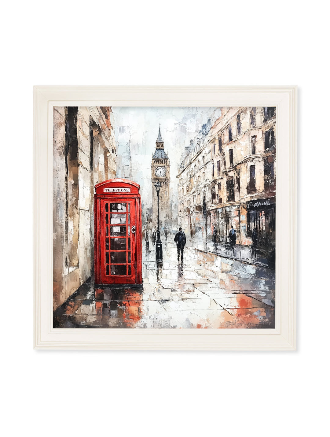 London Telephone Box - Cream Hurstwood Square Frame - TheArtistsQuarter