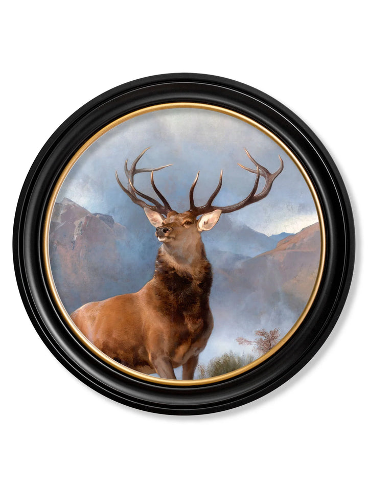 c.1851 Monarch of The Glen - Round Frame - TheArtistsQuarter