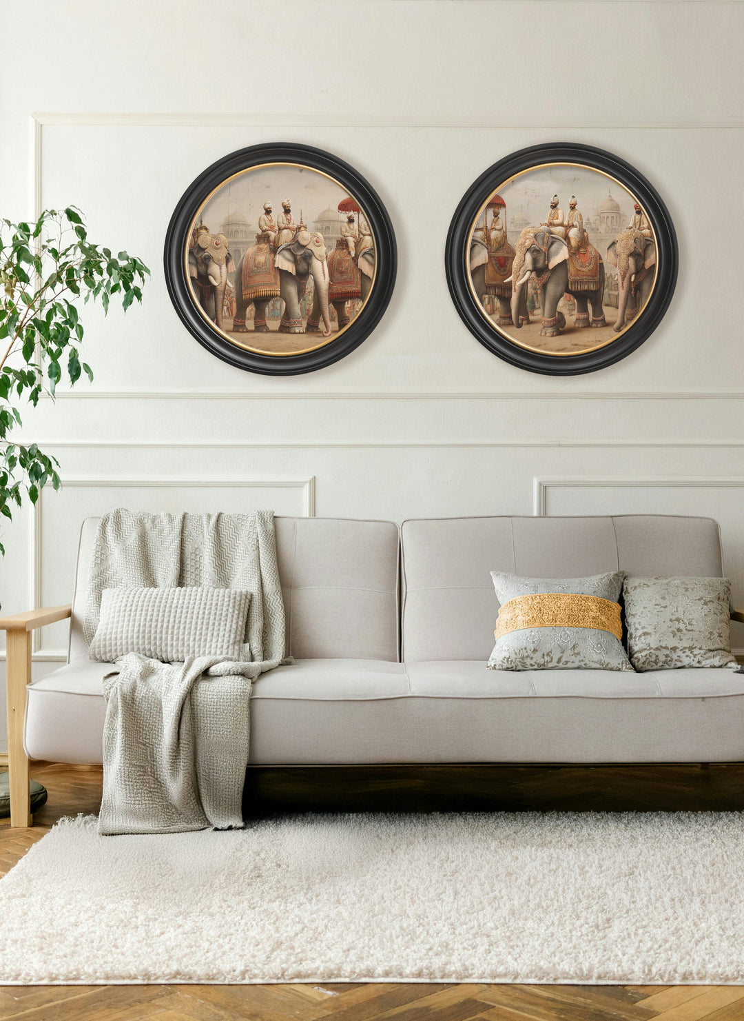 The Mughal Emperors - Oxford Round Frame - TheArtistsQuarter