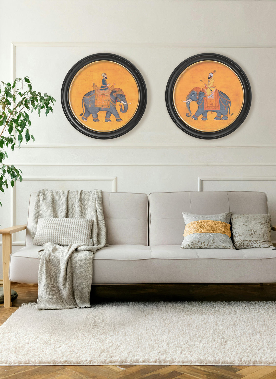 Royal Saffron Mughals - Oxford Round Frame - TheArtistsQuarter