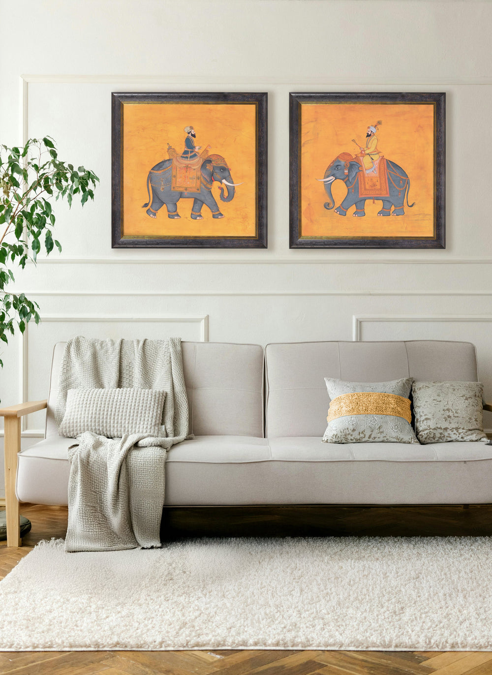 Royal Saffron Mughals - Oxford Square Frame - TheArtistsQuarter
