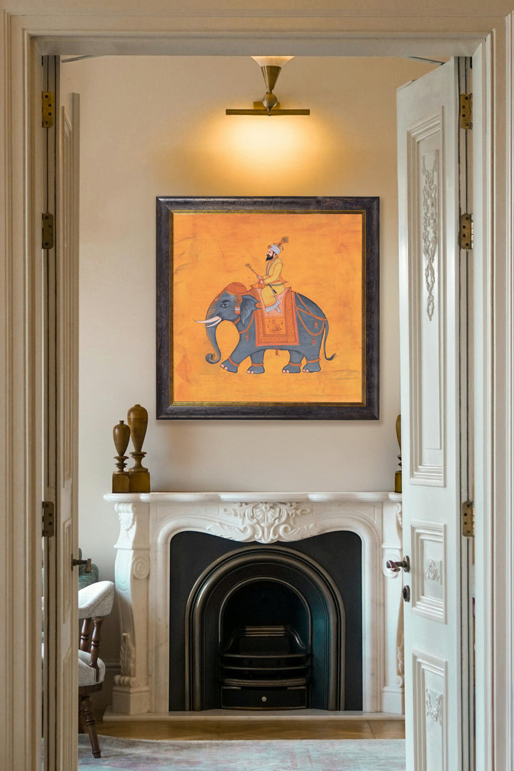Royal Saffron Mughals - Oxford Square Frame - TheArtistsQuarter