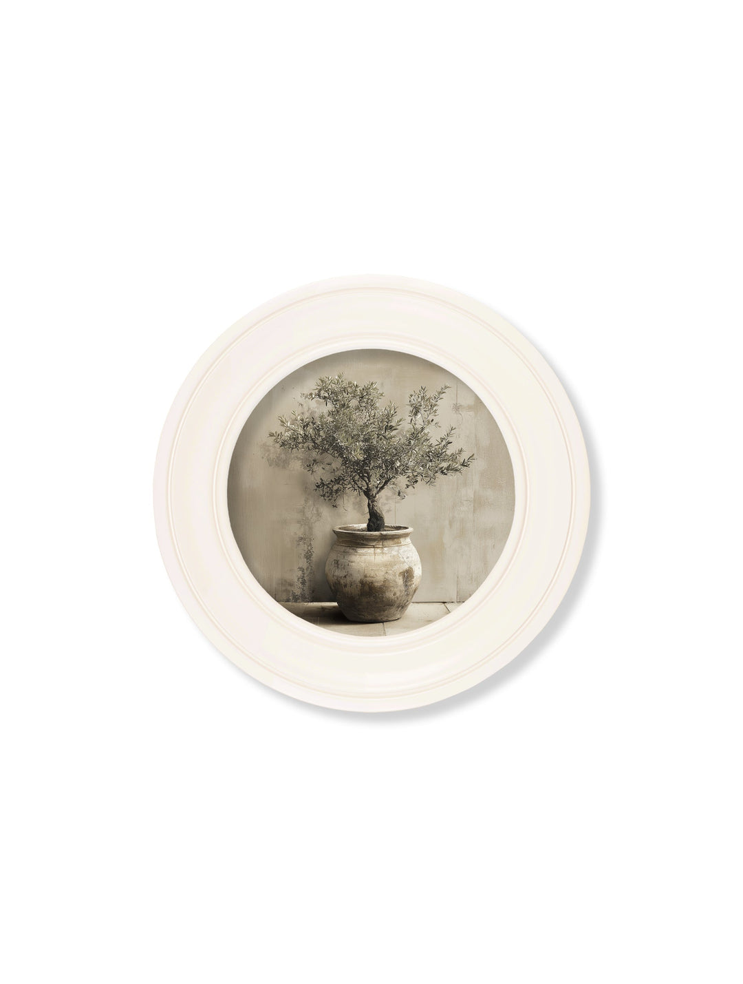 The Olive Tree - Oxford Strong White Round Frame - TheArtistsQuarter