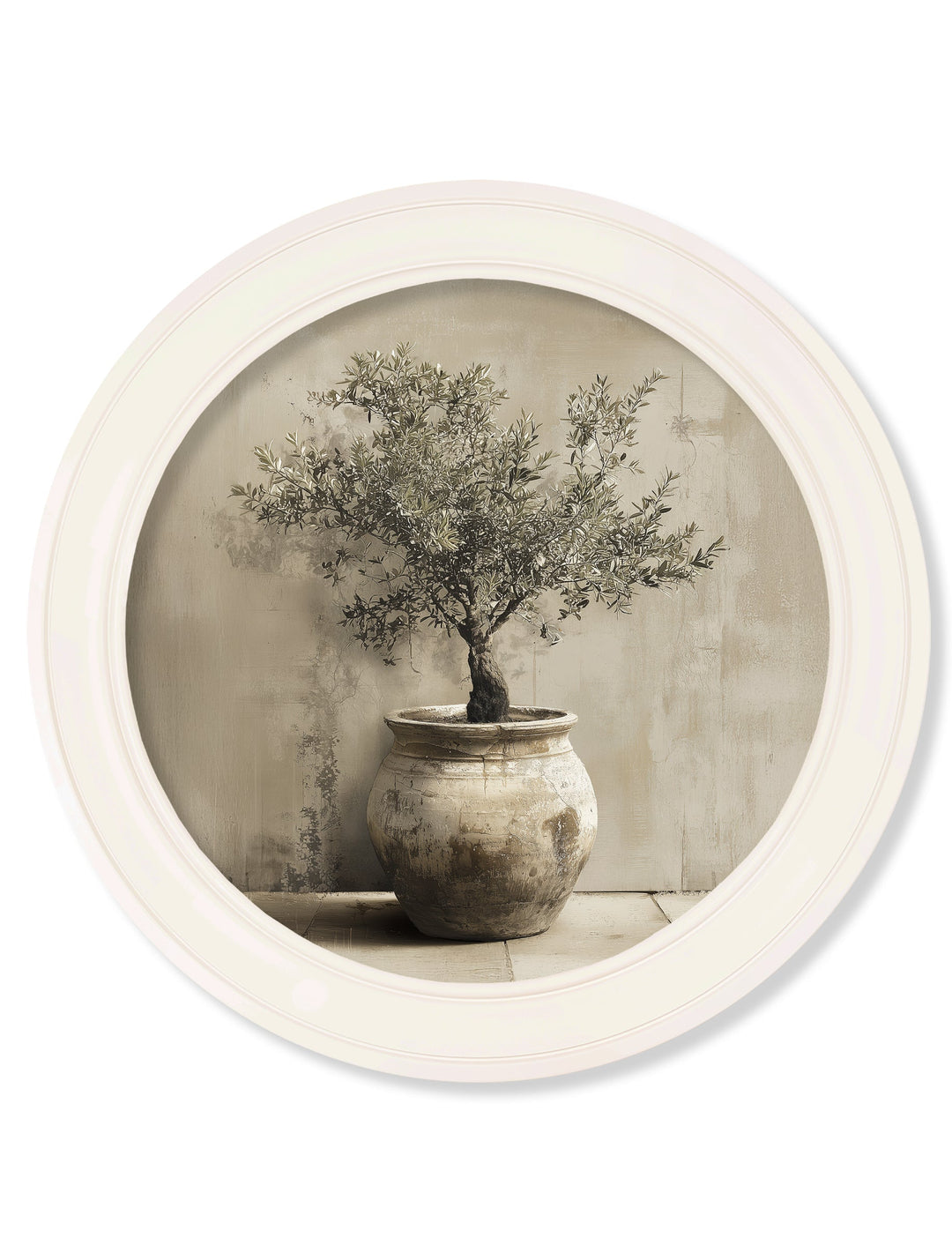 The Olive Tree - Oxford Strong White Round Frame - TheArtistsQuarter