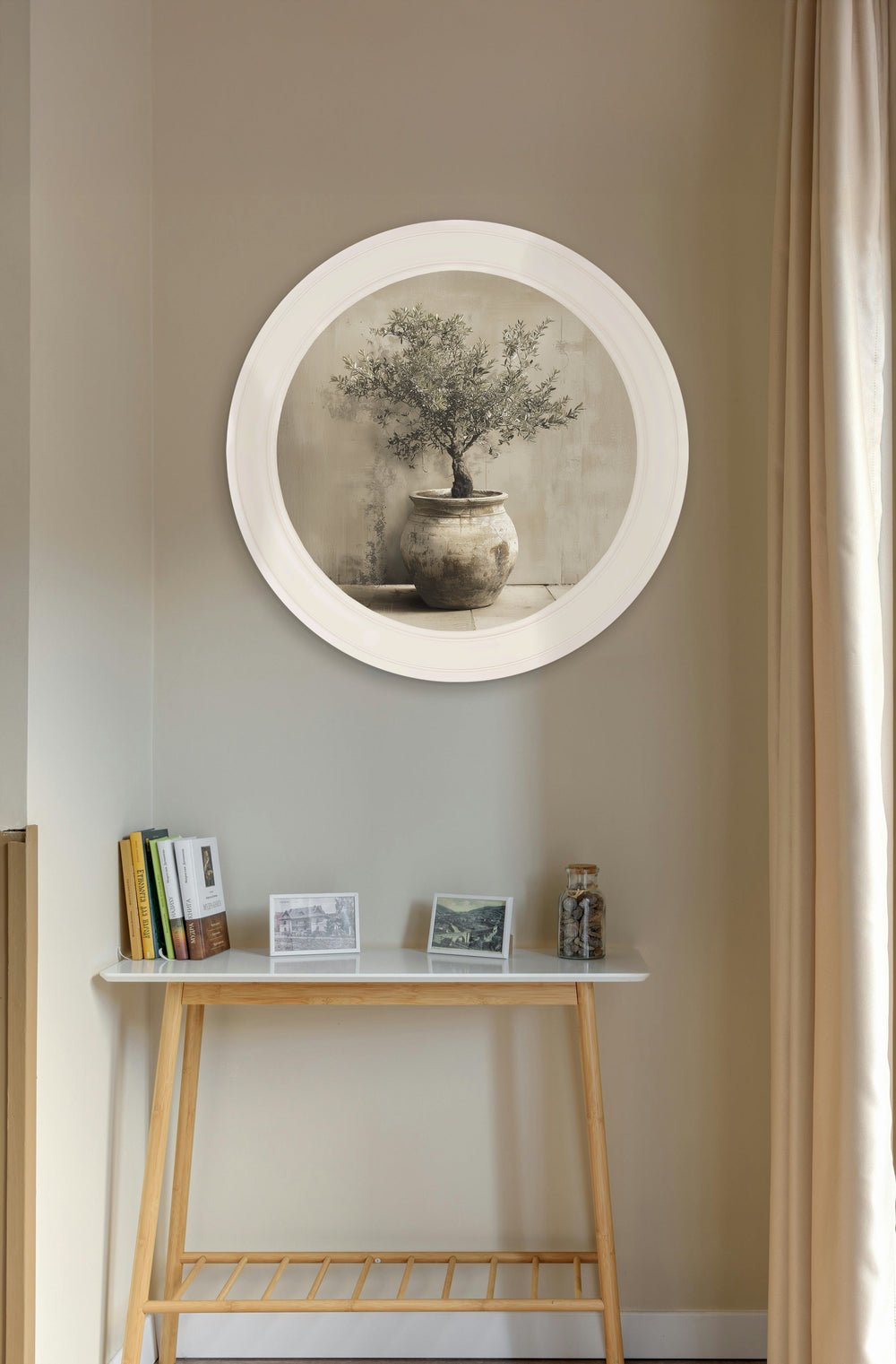 The Olive Tree - Oxford Strong White Round Frame - TheArtistsQuarter