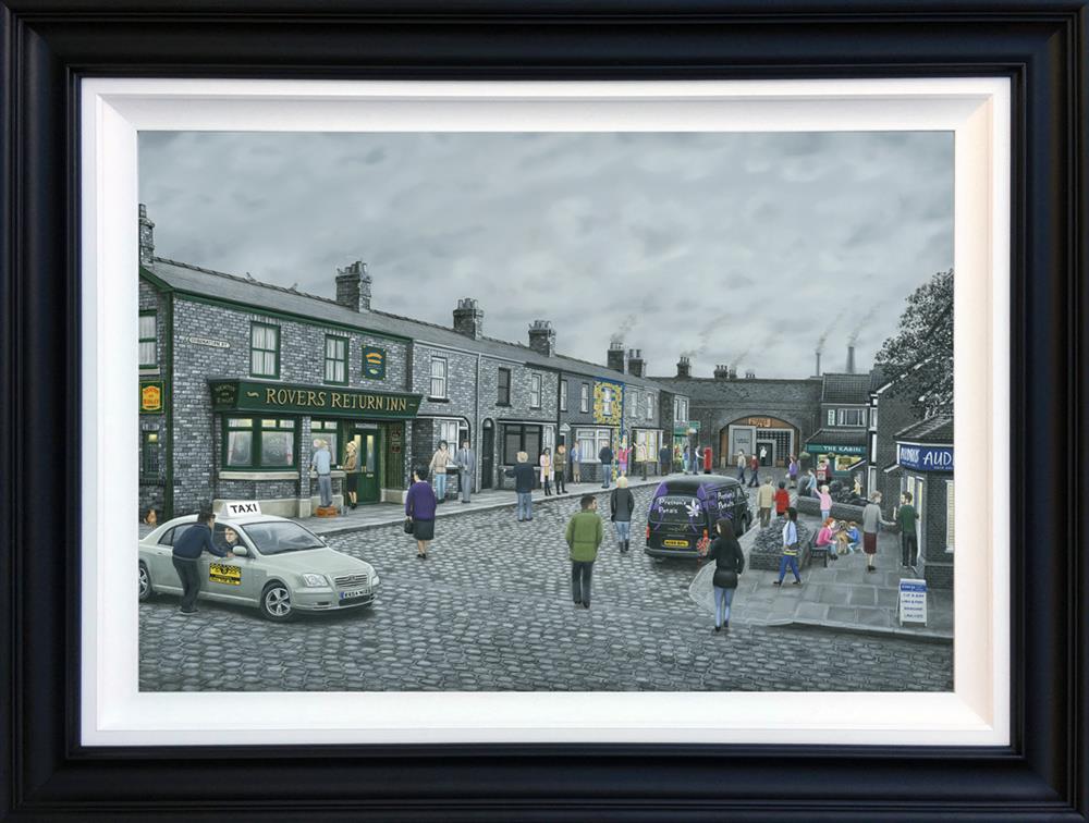 On The Cobbles - Canvas Deluxe by Leigh Lambert - TheArtistsQuarter