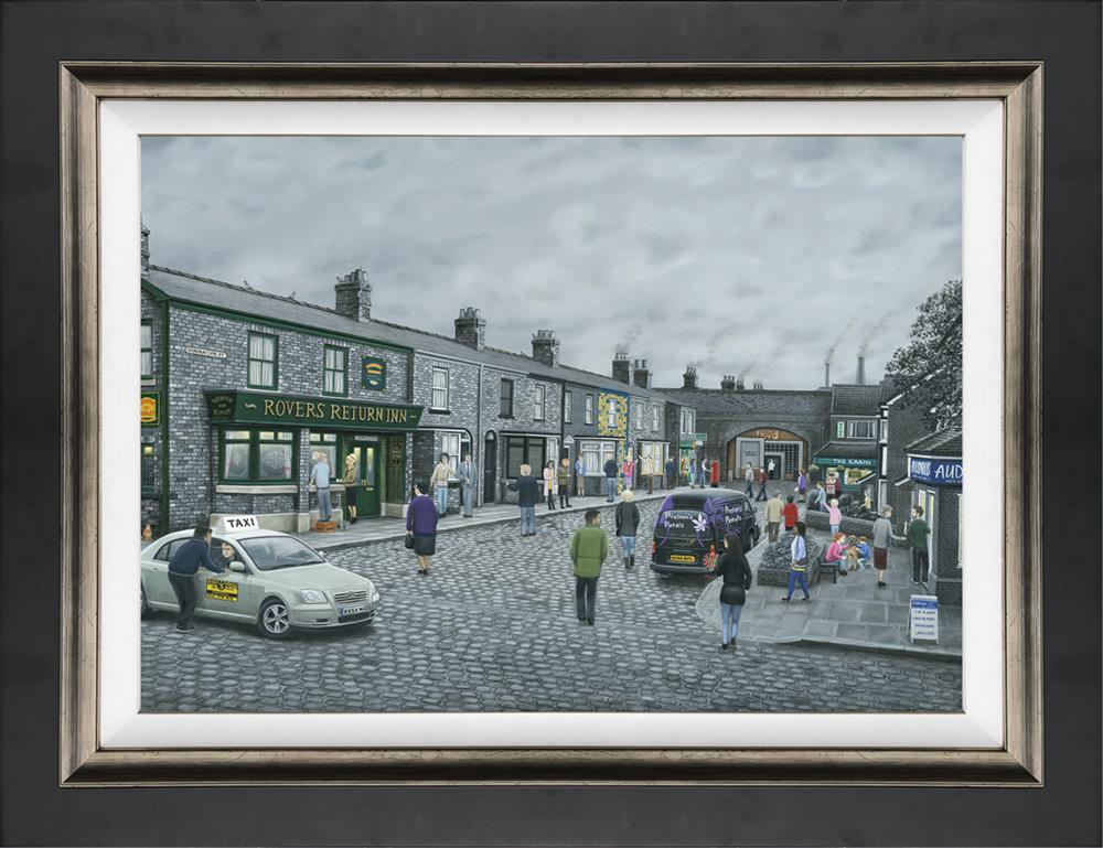 On The Cobbles - Canvas by Leigh Lambert - TheArtistsQuarter