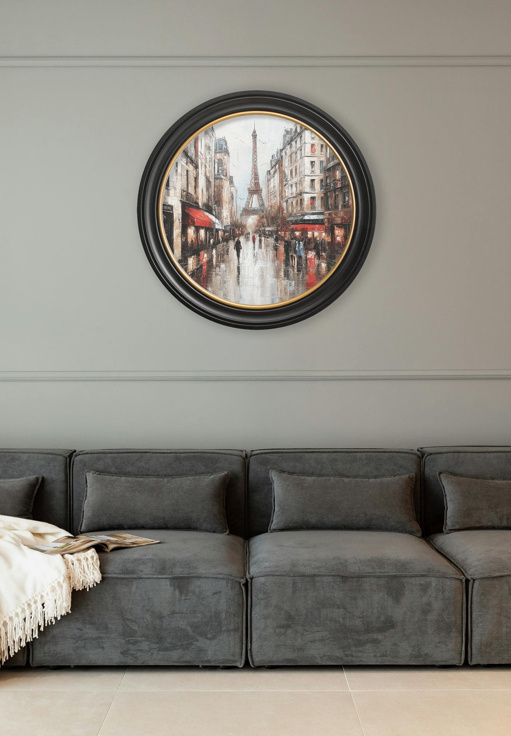 Paris Eiffel Tower - Oxford Round Frame - TheArtistsQuarter