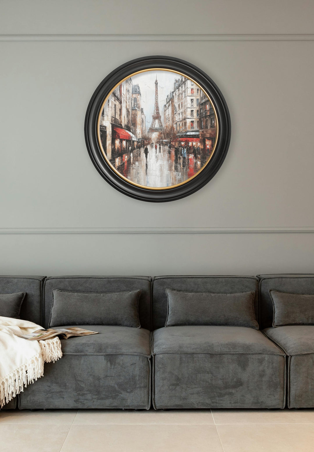Paris Eiffel Tower - Oxford Round Frame - TheArtistsQuarter