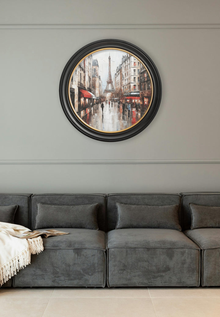 Paris Eiffel Tower - Oxford Round Frame - TheArtistsQuarter