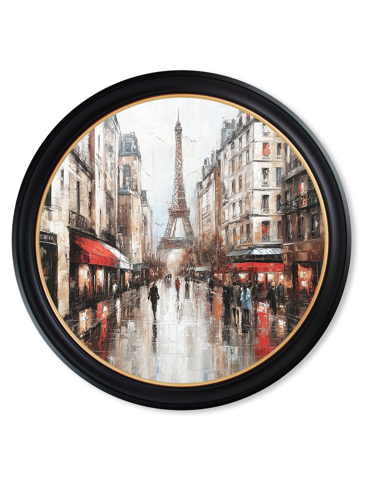 Paris Eiffel Tower - Oxford Round Frame - TheArtistsQuarter