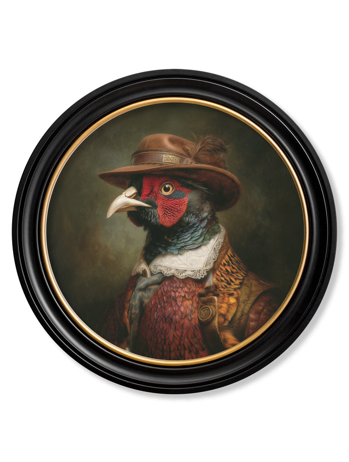 Baron Von Beak - Huntsman Pheasant Oxford Round Frame - TheArtistsQuarter