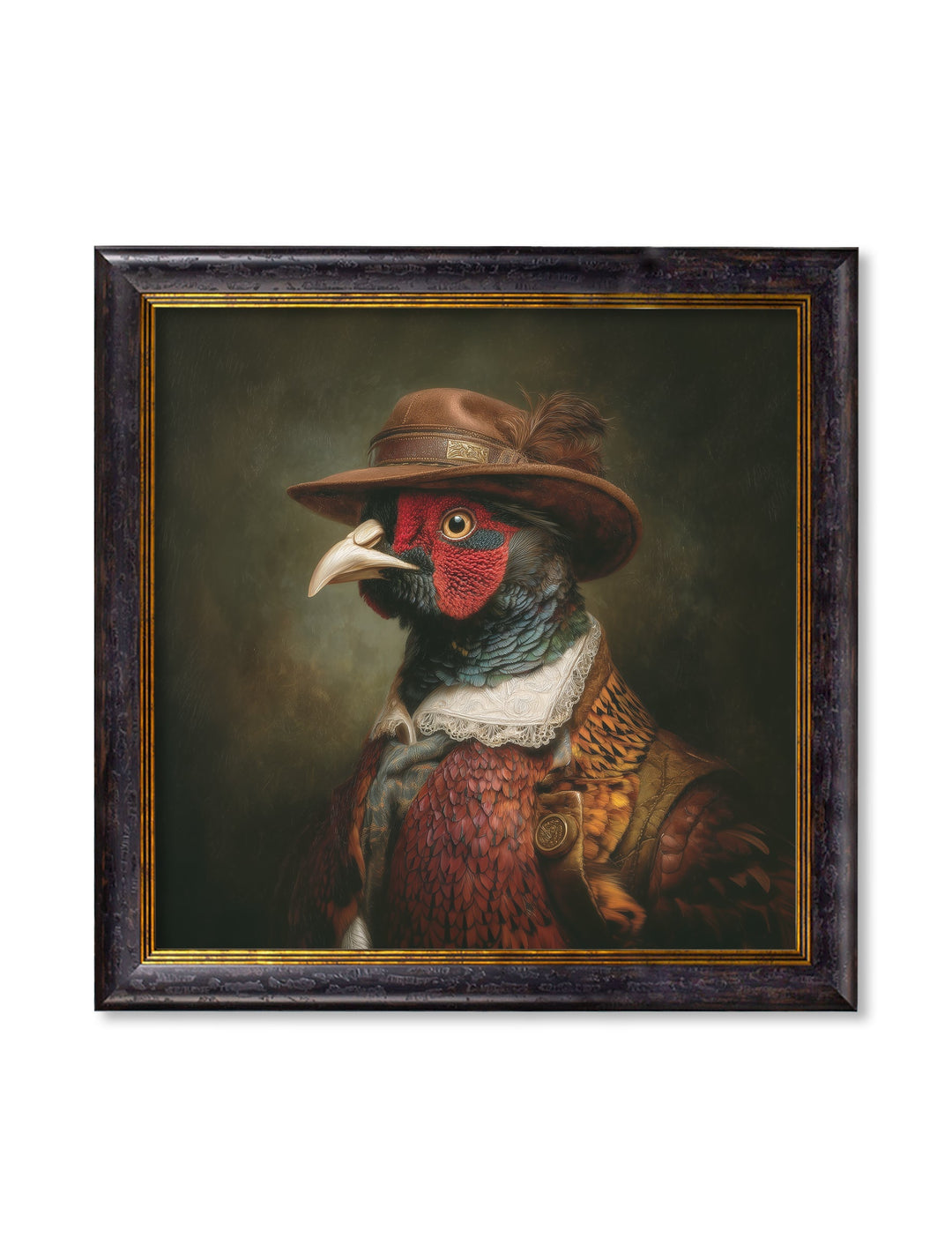 Baron Von Beak - Huntsman Pheasant Oxford Square Frame - TheArtistsQuarter