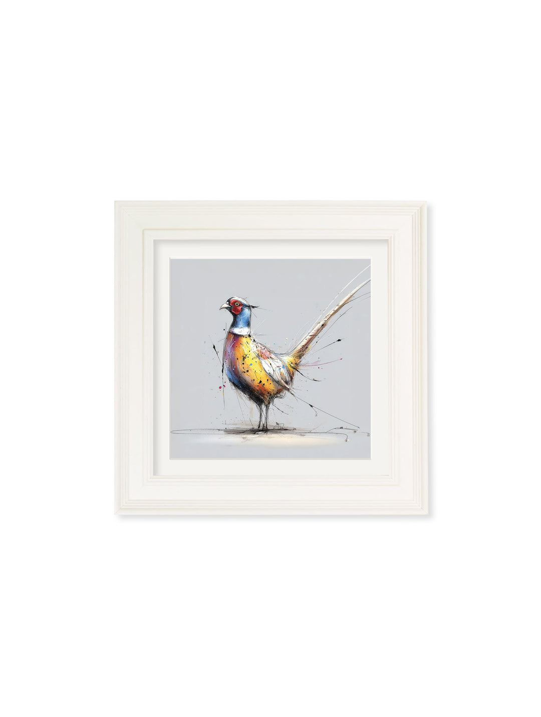 Plump Pheasant Cosy Sketch - Cream Hurstwood Square Frame - TheArtistsQuarter
