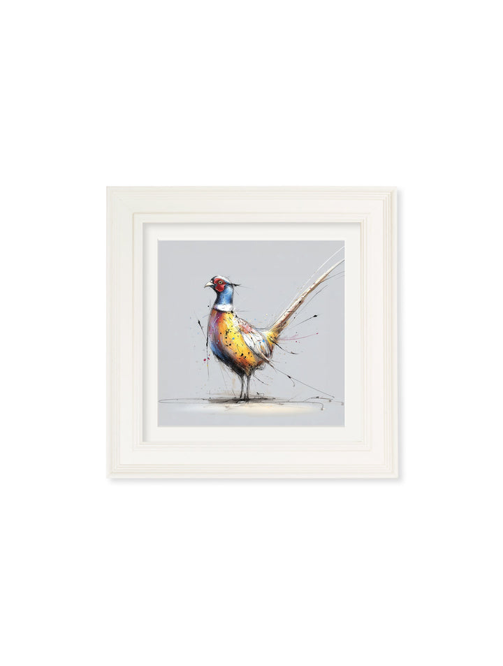 Plump Pheasant Cosy Sketch - Cream Hurstwood Square Frame - TheArtistsQuarter