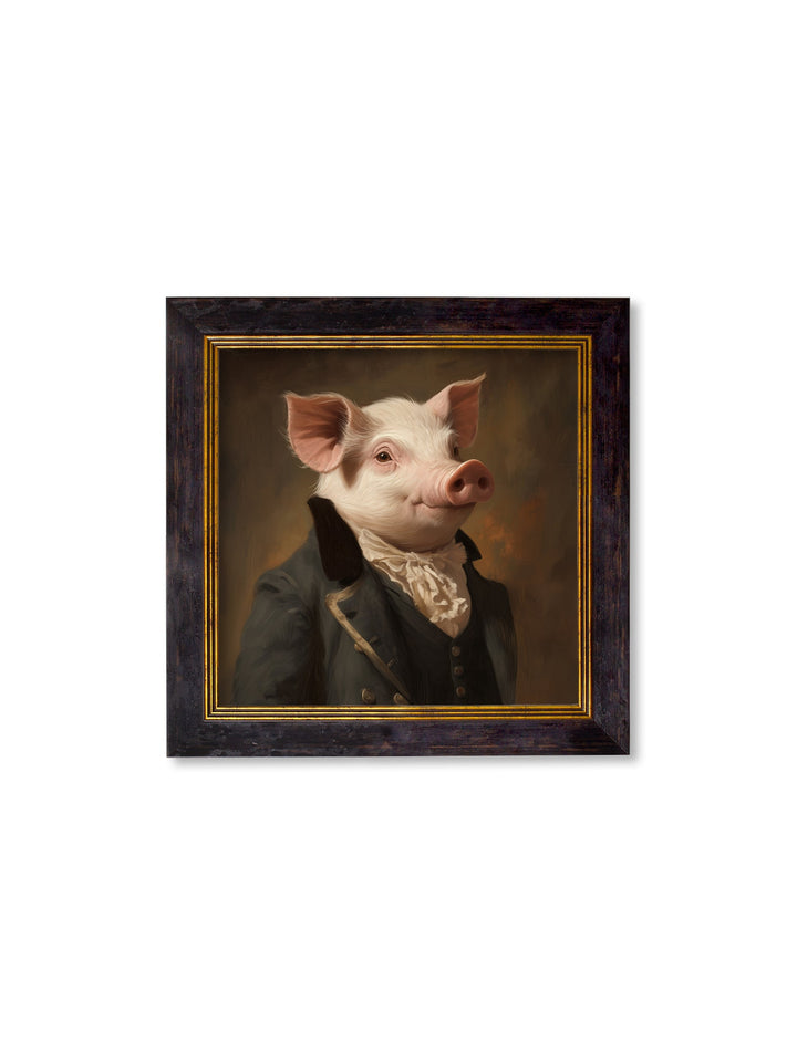 Duke of Truffleton - Gentleman Pig Oxford Square Frame - TheArtistsQuarter