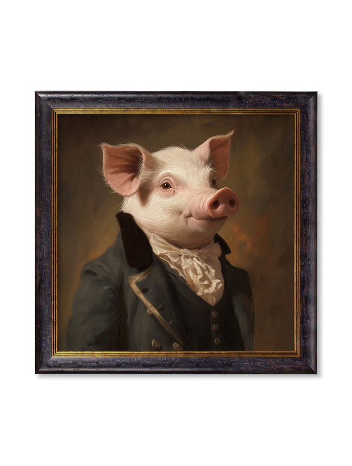 Duke of Truffleton - Gentleman Pig Oxford Square Frame - TheArtistsQuarter