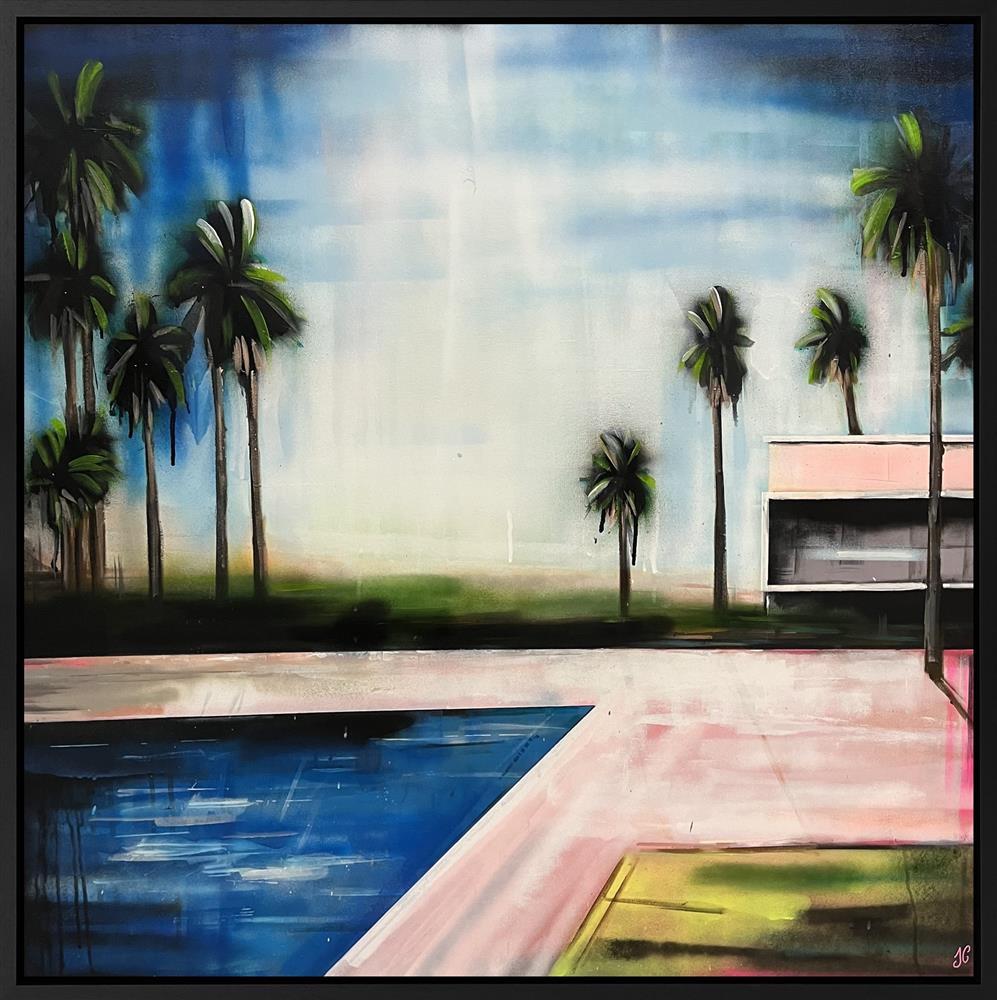 Poolside View by Joss Clapson (Original) - TheArtistsQuarter
