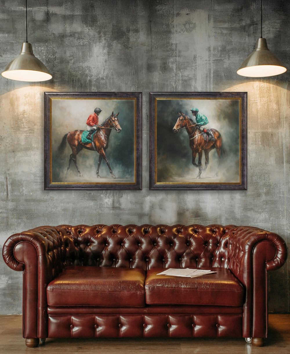 The Irish Racehorses - Oxford Square Frame - TheArtistsQuarter