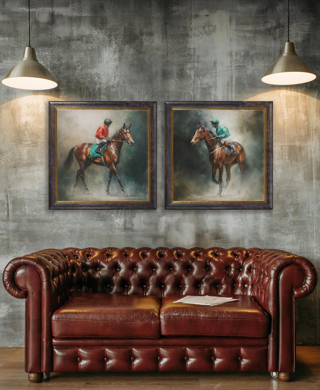 The Irish Racehorses - Oxford Square Frame - TheArtistsQuarter