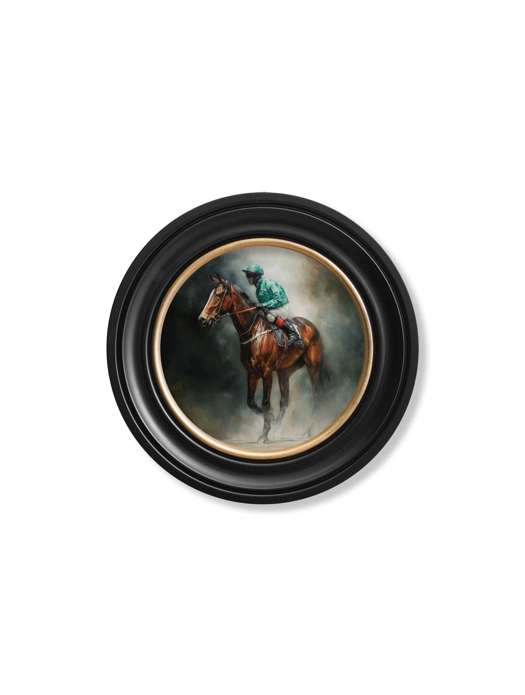 The Irish Racehorses - Oxford Round Frame - TheArtistsQuarter