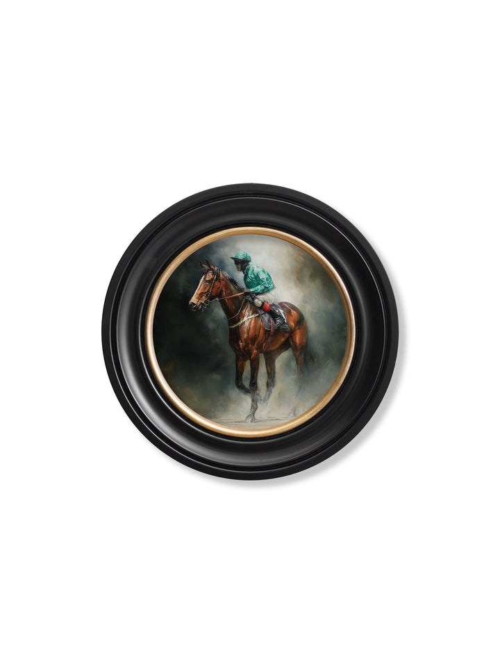 The Irish Racehorses - Oxford Round Frame - TheArtistsQuarter
