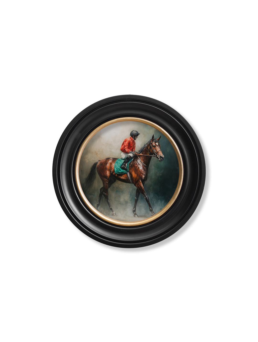 The Irish Racehorses - Oxford Round Frame - TheArtistsQuarter