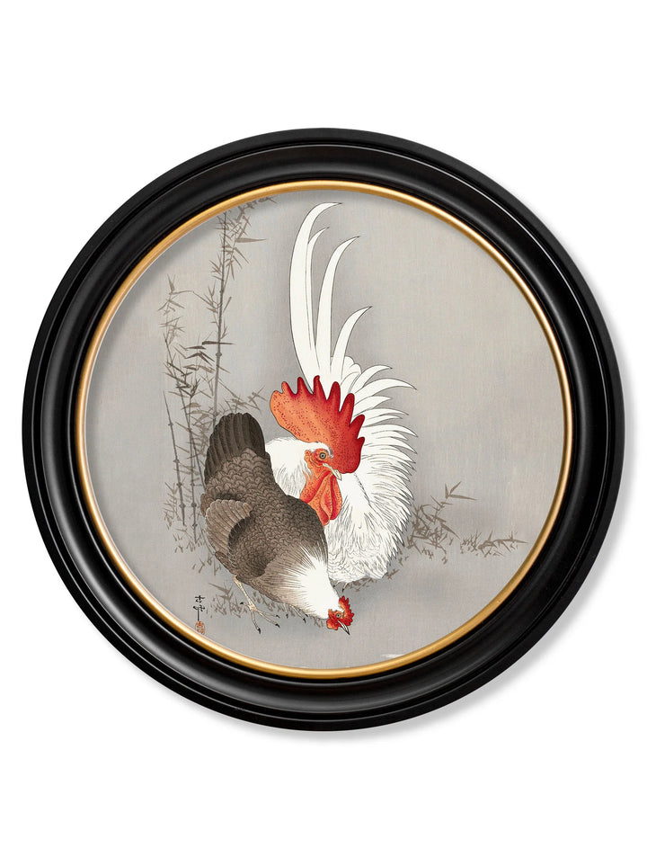 c.1910 Roosters - Ohara Koson - Round - TheArtistsQuarter