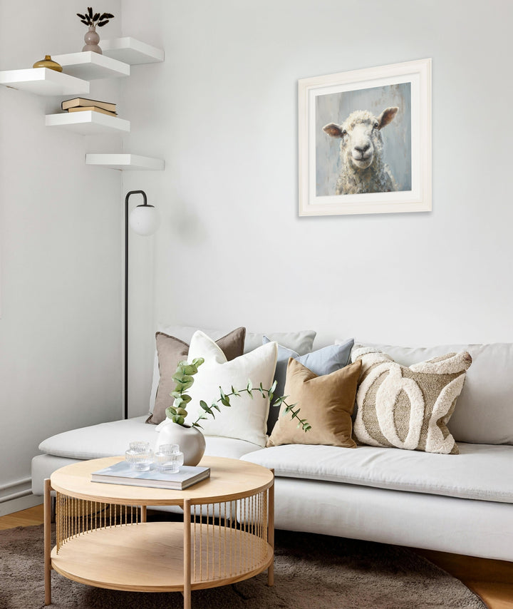 The Jolly Sheep - Cream Hurstwood Square Frame - TheArtistsQuarter