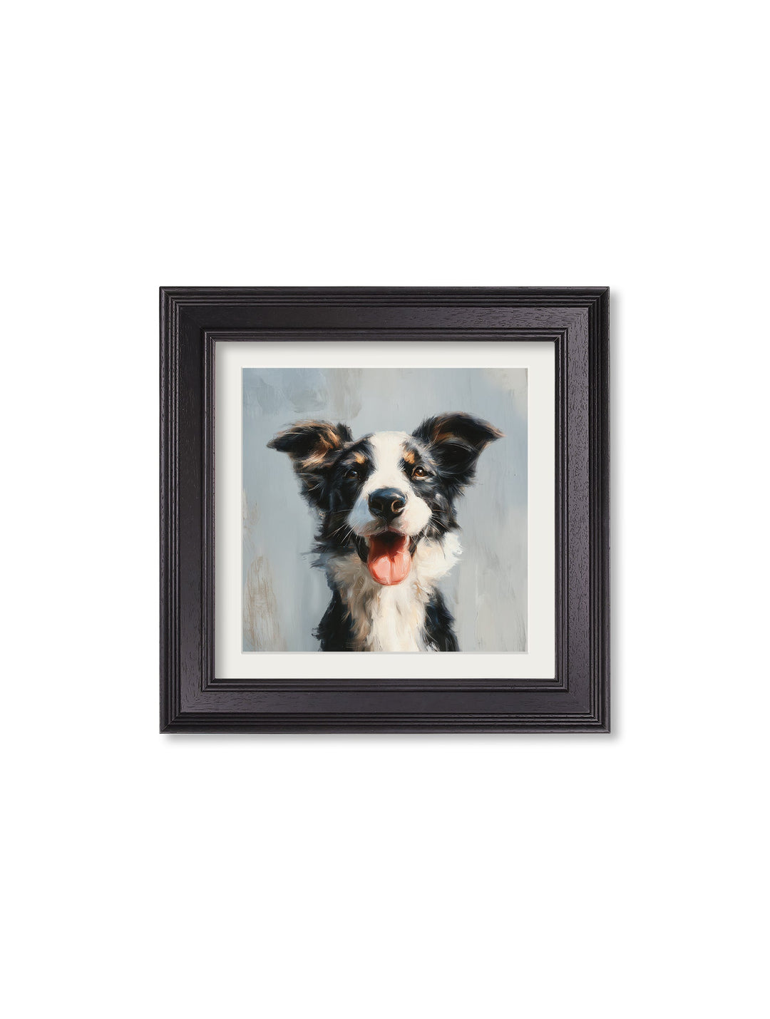 The Smiley Sheepdog - Black Hurstwood Square Frame - TheArtistsQuarter